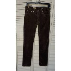 AG Adriano Goldschmied The Stevie slim straight gray corduroy pants womens 26R
